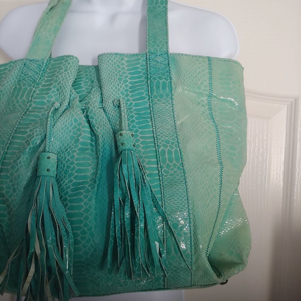 Carlos Falchi Green Shoulder Bag Soft Unstructured Design - Picture 4 of 16